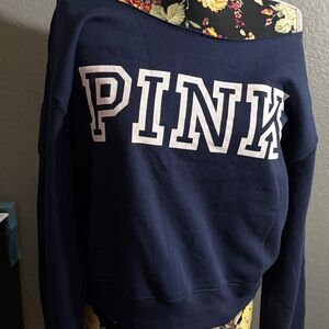 Pink over the shoulder sweatshirt